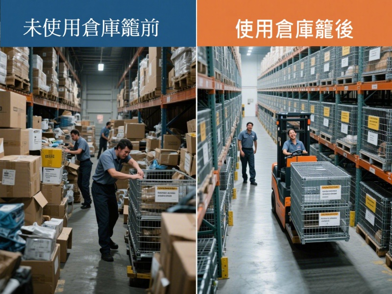 倉庫籠使用前後對比圖