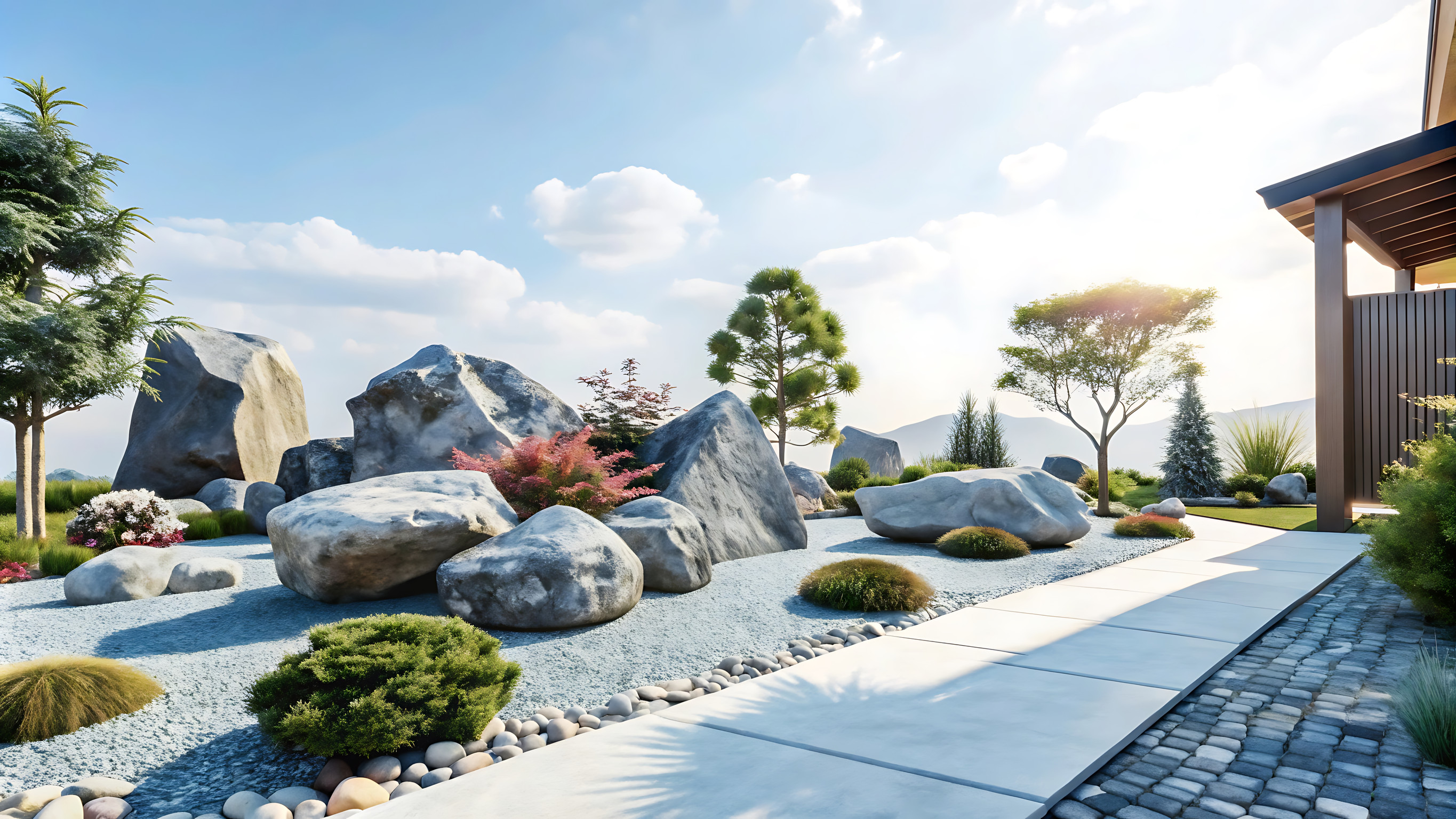 假山水池造景