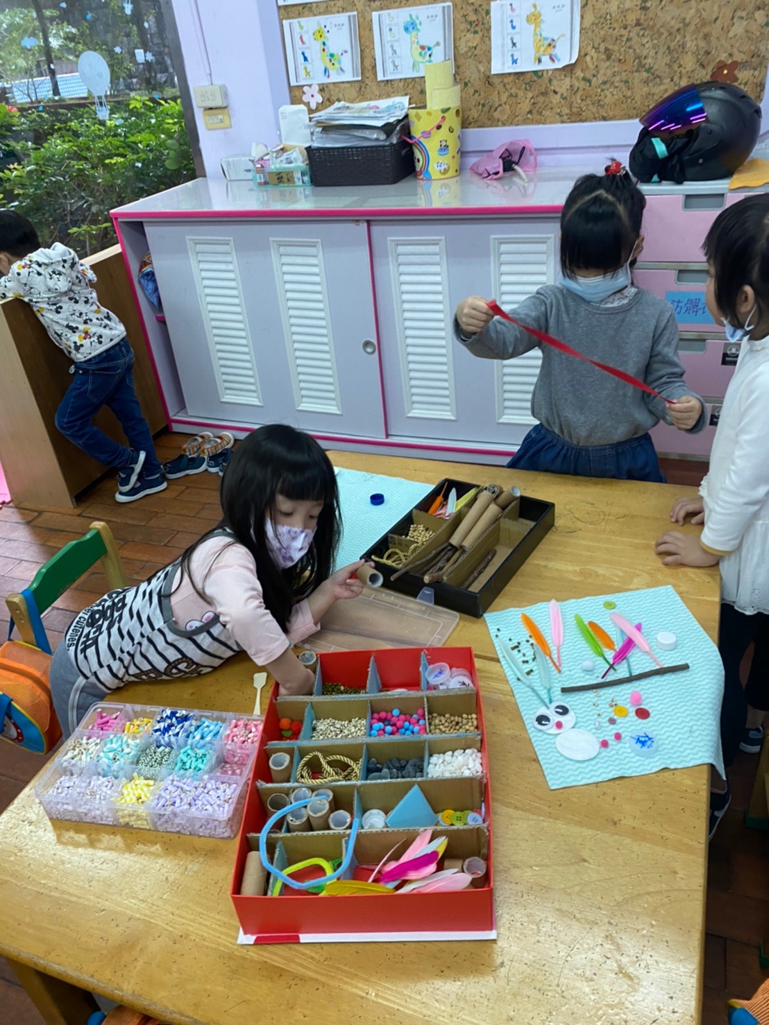 各式材料創意區-基隆市私立幼新幼兒園