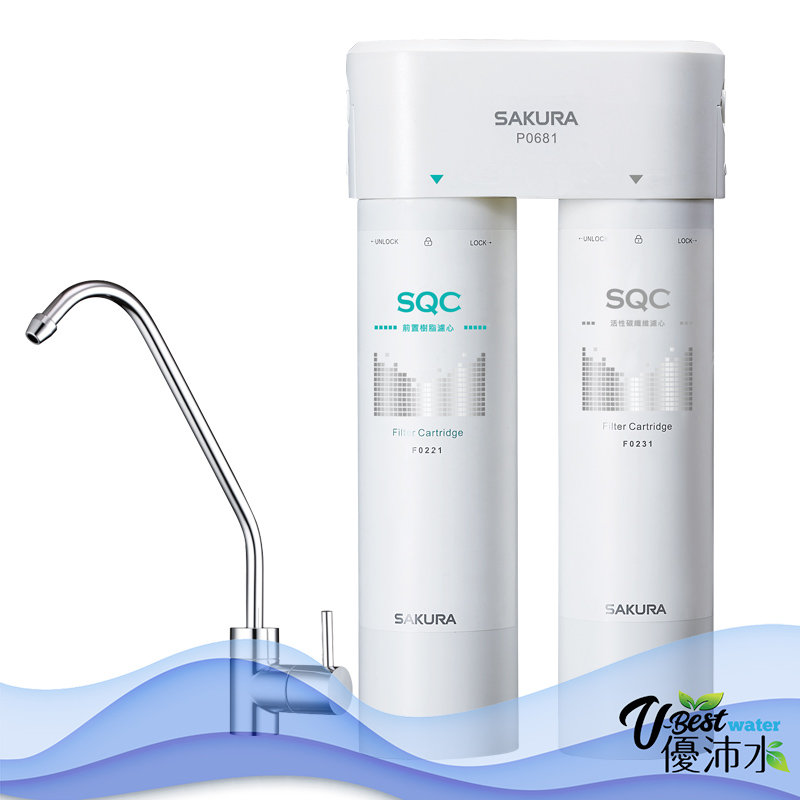 櫻花淨水P0681快捷高效淨水器(雙管軟水過濾型)
