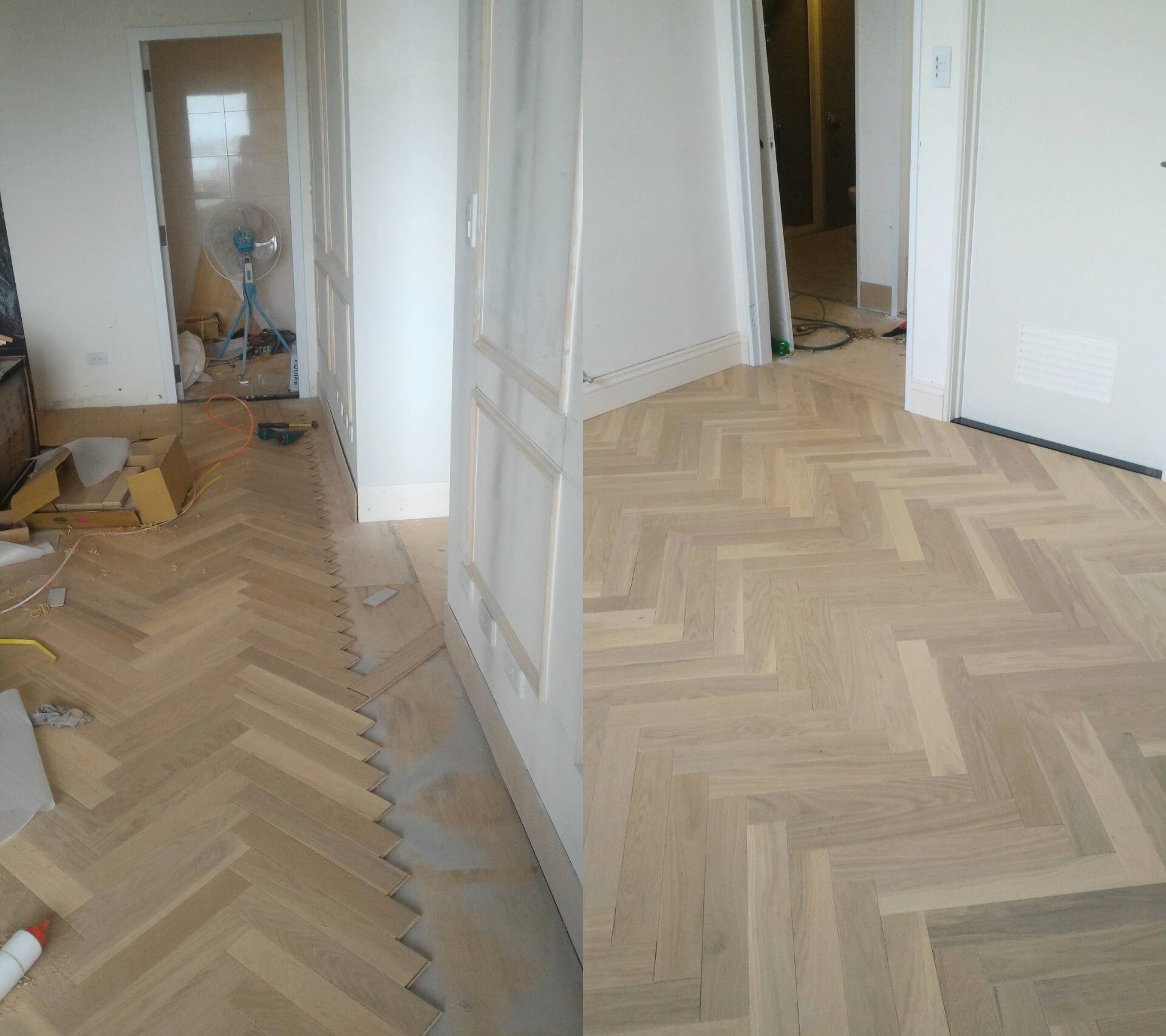 白橡複合式地板-人字拼