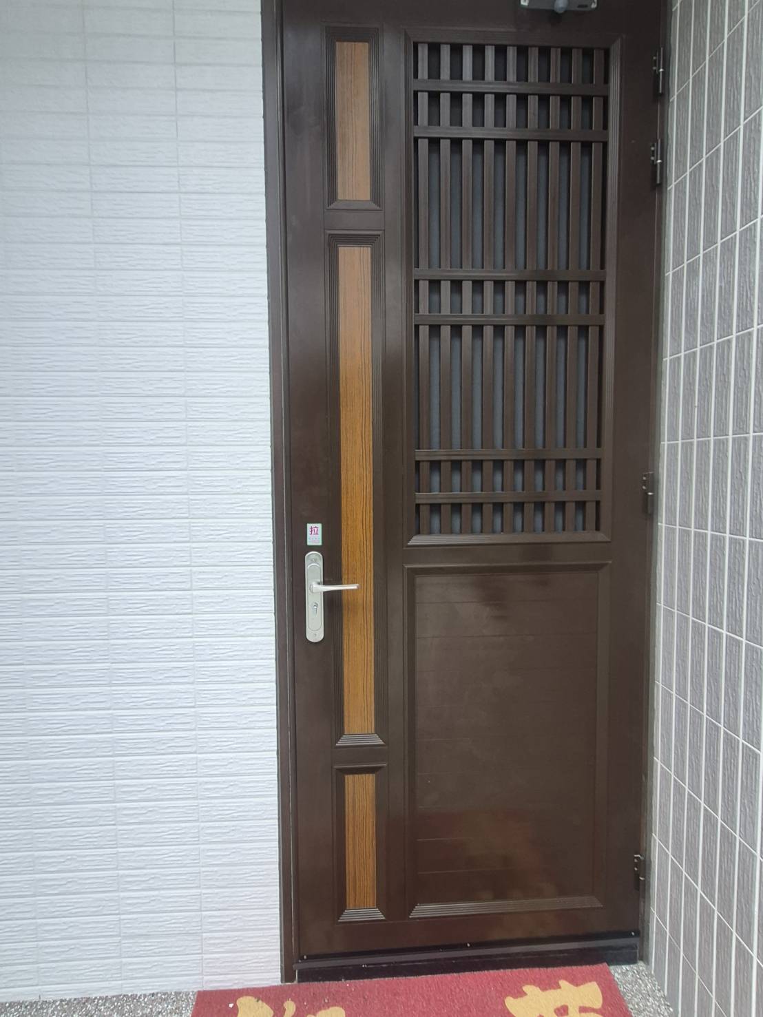 鋁格柵防盜紗門A7