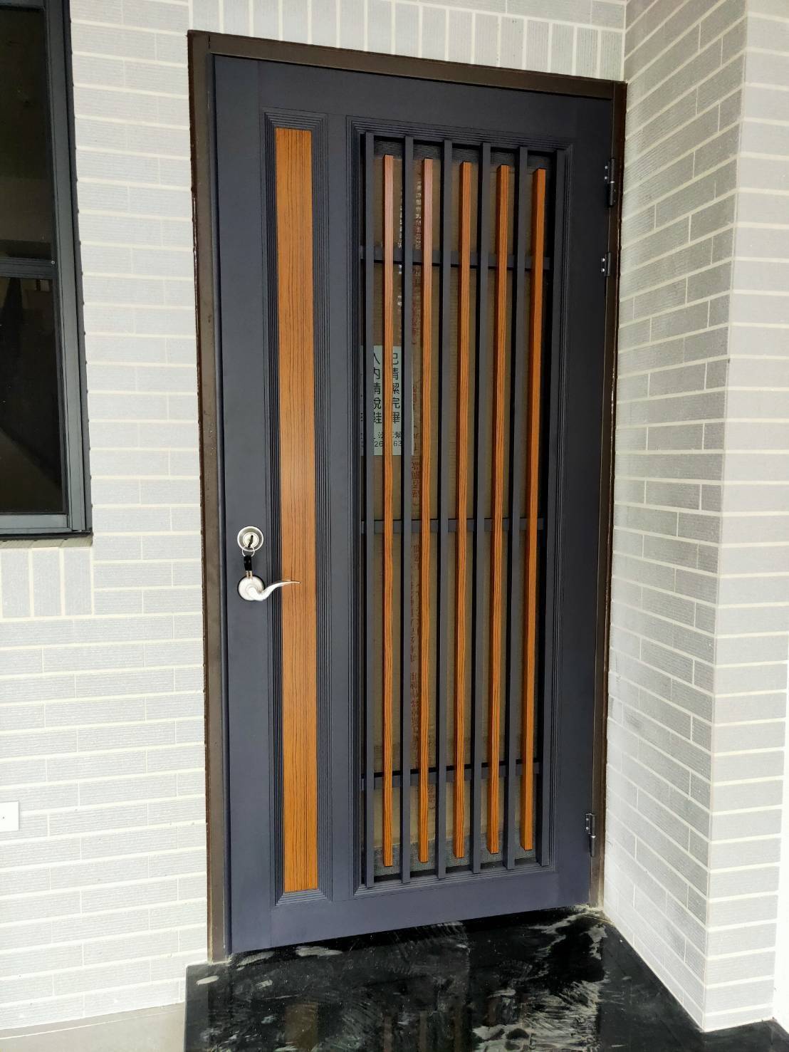 鋁格柵防盜紗門A2