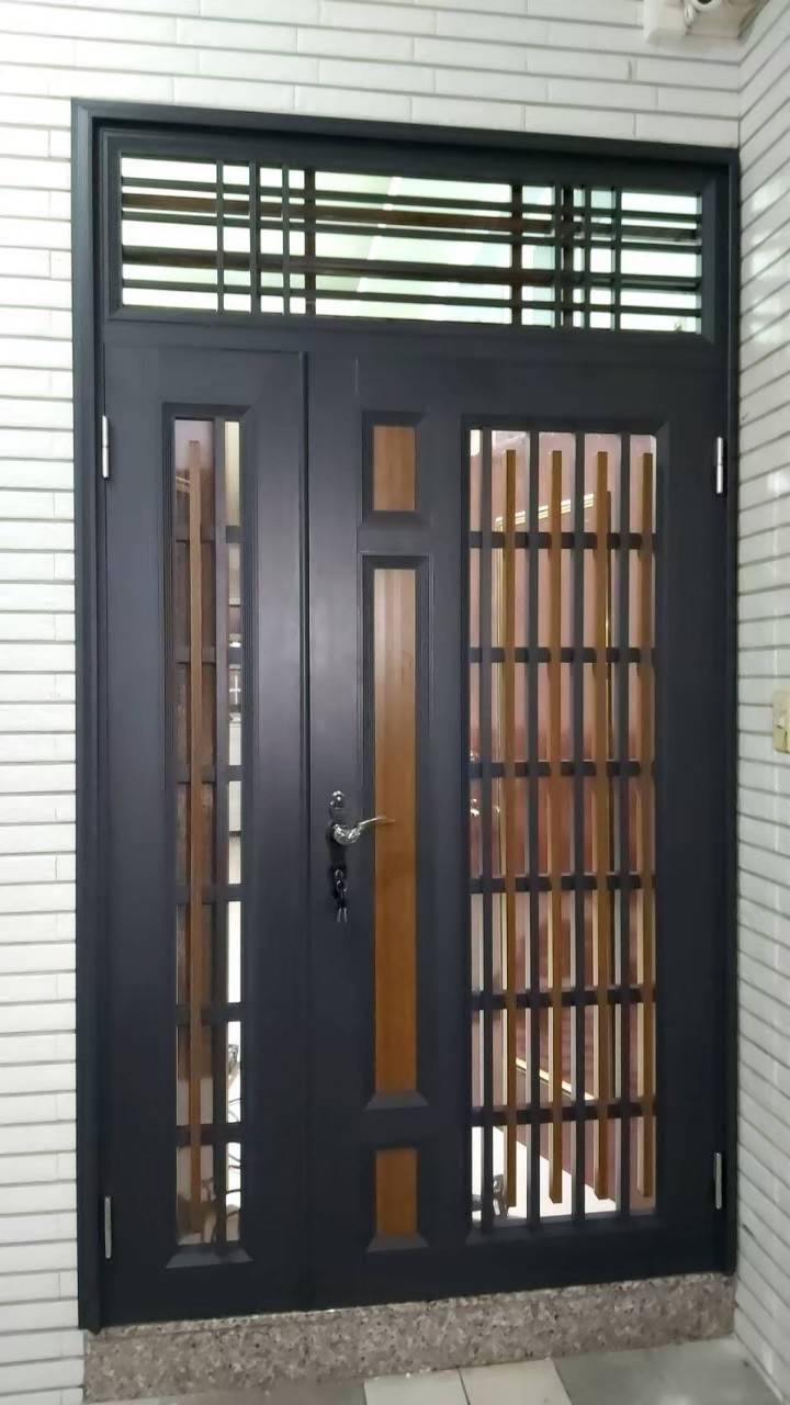 鋁格柵防盜紗門A5