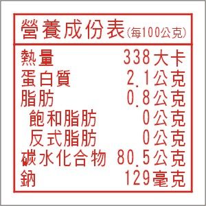 營養成份表-貼紙