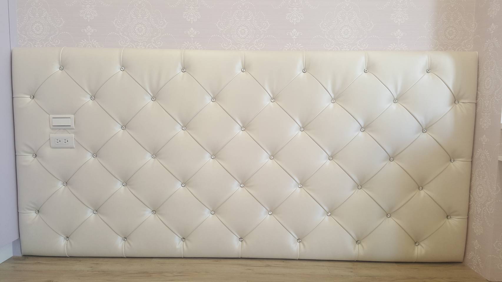 床頭法式拉扣裱布