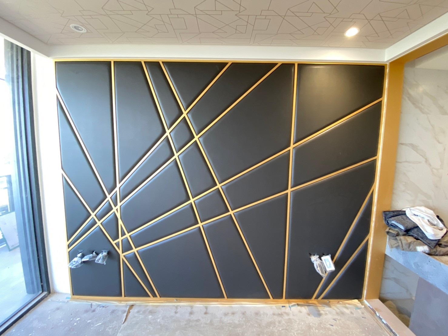 裱布作品-牆面裱布