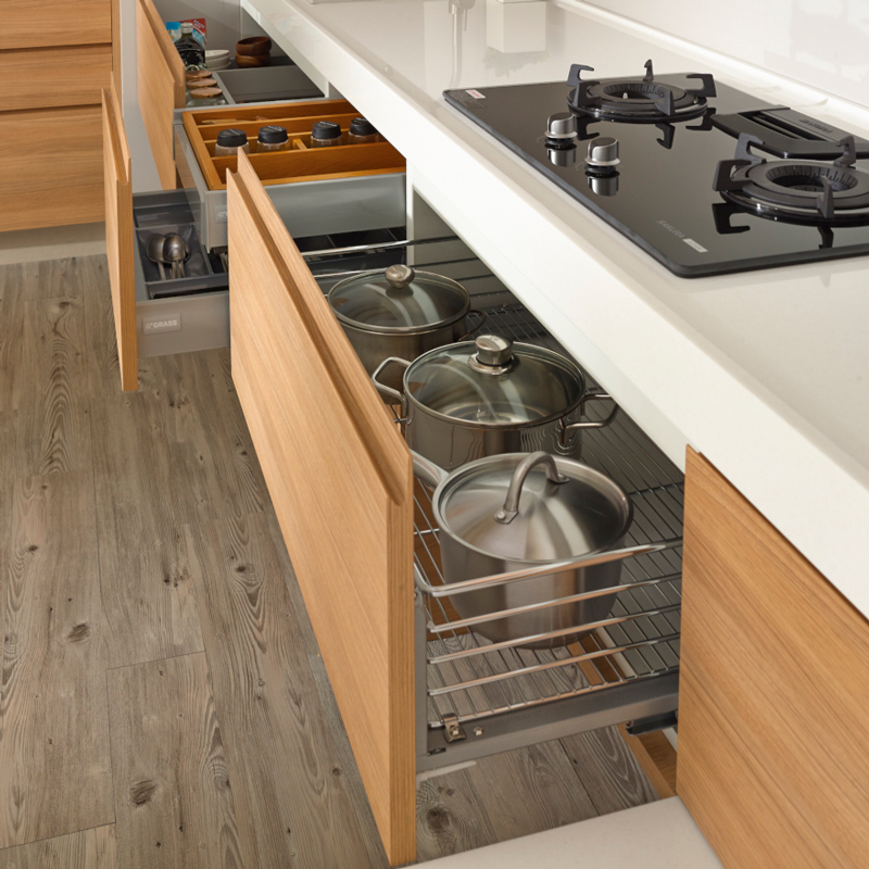 不鏽鋼拉籃地櫃