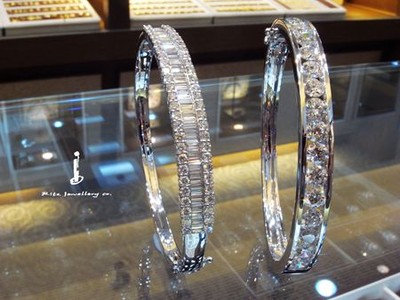 手工精鑲梯鑽&圓鑽手環