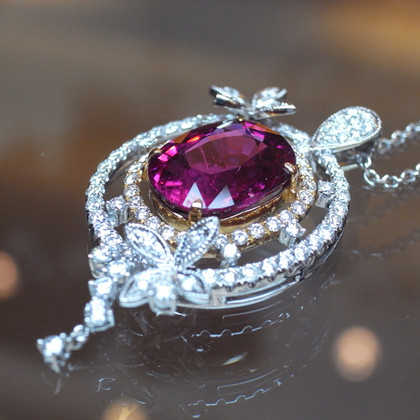 已承蒙收藏天然紅寶碧璽鑽墜