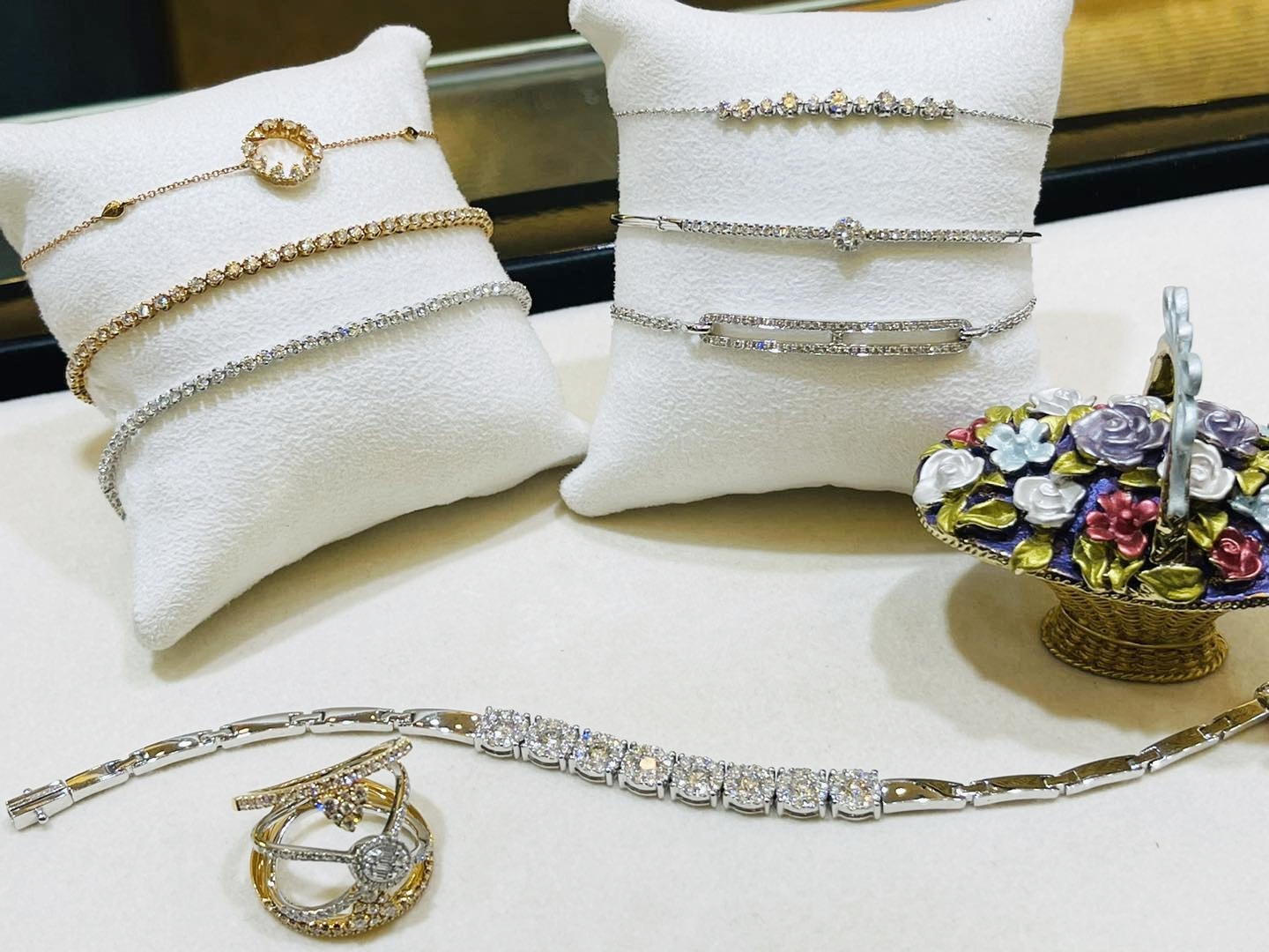 天然鑽石K金手鍊