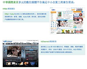 中華國際黃頁多元的數位媒體平台