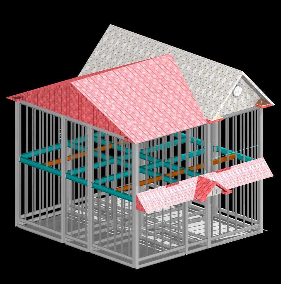 鋼鐵結構屋透視圖