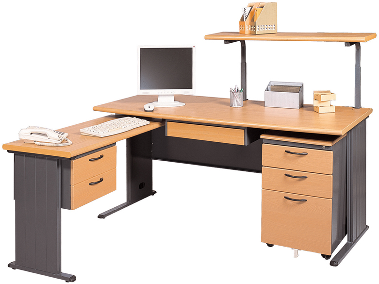 J078-10TH-L型深灰木紋主管桌(整組)