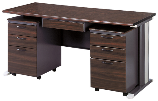 J074-13CH-深灰胡桃木紋主管桌