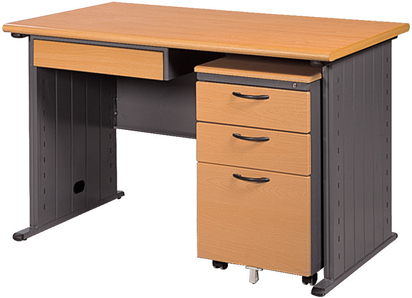 J081-21THL-深灰木紋職員桌