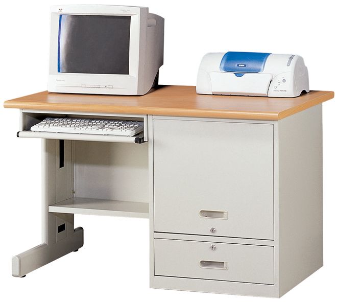 J108-17掀門式木紋電腦桌(附插座)