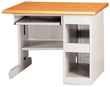 J110-14防盜式木紋電腦桌(附插座)