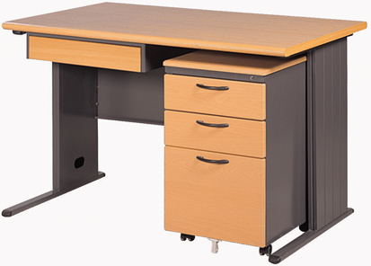 J078-08TH-深灰木紋職員桌