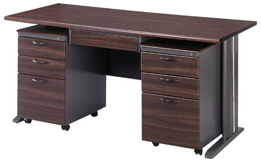 J066-14CD-深灰胡桃木紋主管桌