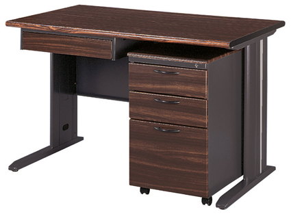 J066-15CD-深灰胡桃木紋職員桌