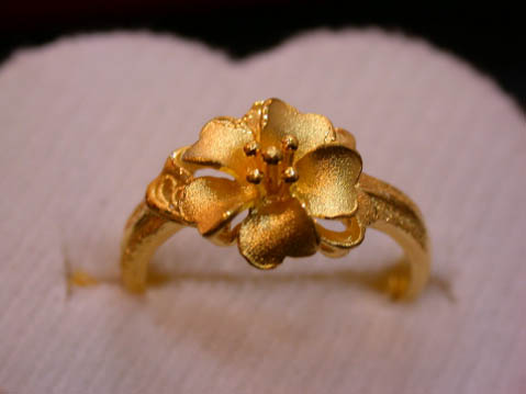 純金幸運草戒指