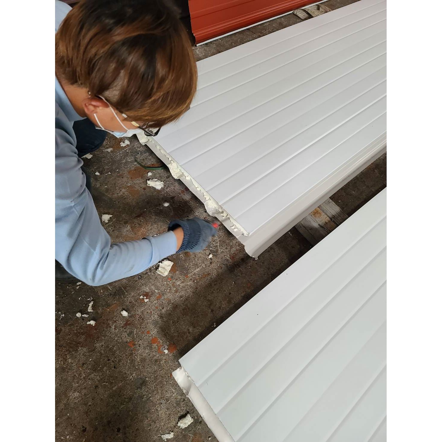 屋頂修繕－雙層不銹鋼直浪鋼瓦＋PU發泡防熱