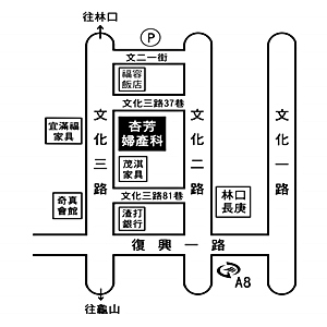 杏芳婦產科診所(路線指示圖)