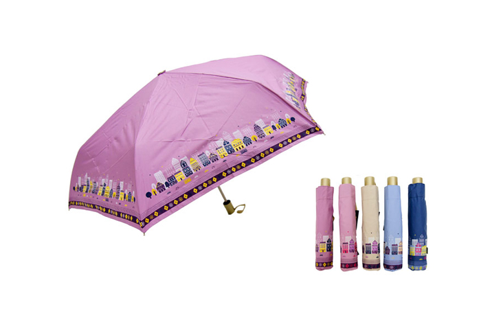 輕量繽紛城市銀膠遮光布自動