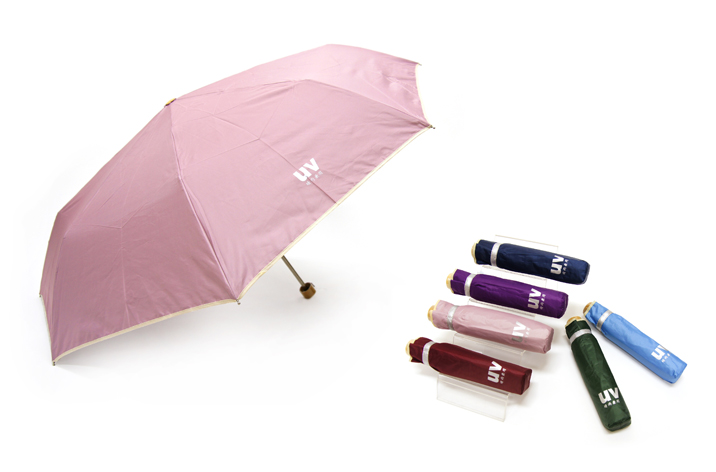 三折銀膠素色防風傘