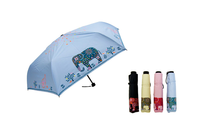 炫彩大象黑膠布-54樹脂防風傘