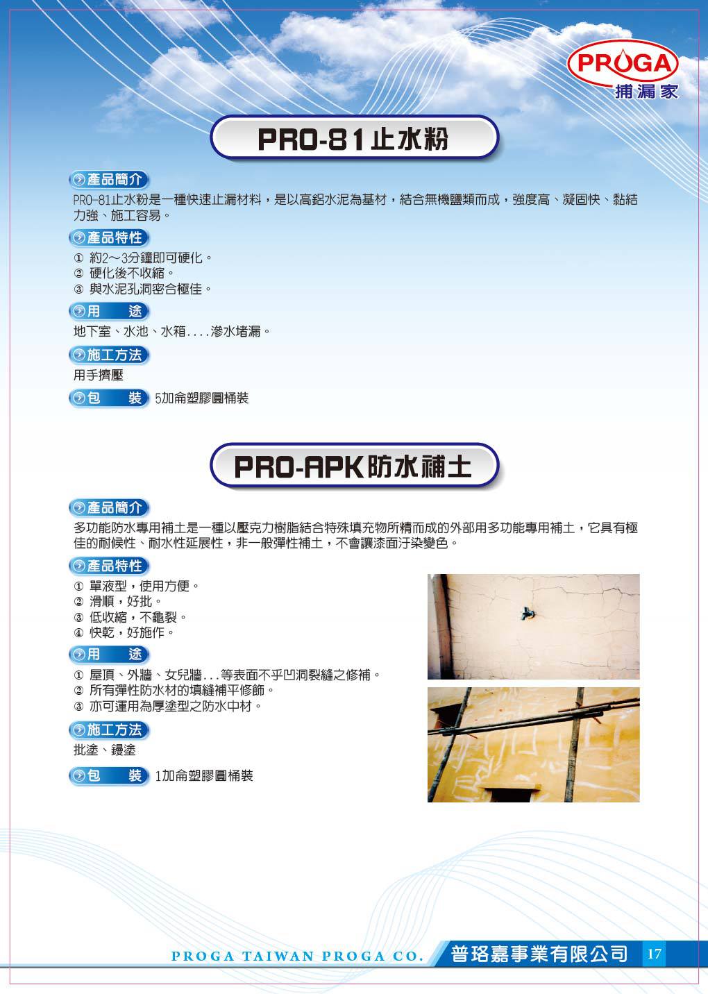 PRO-81(APK)止水粉(防水補土)