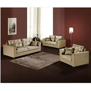 香檳色獨立筒布沙發