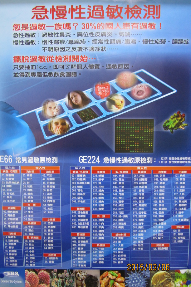 血液66種急性過敏原(3000).