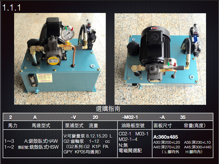 1.1.1油壓動力組合-A