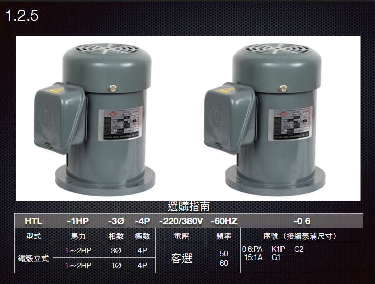 1.2.5-HTL型-鐡殼立式馬達