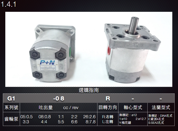 1.4.1-P+N-齒輪泵浦-G1系列
