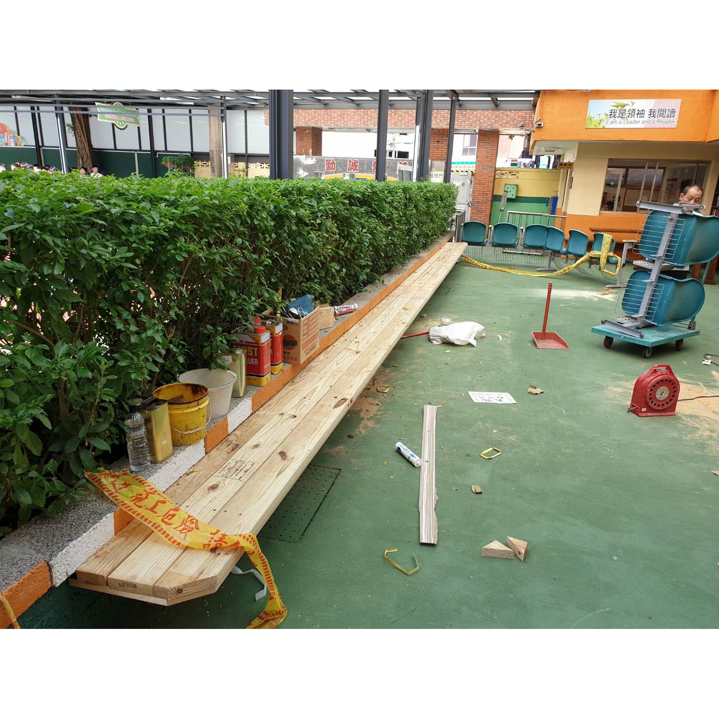 校園木椅施工