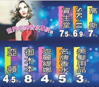 世界名牌香水五折起