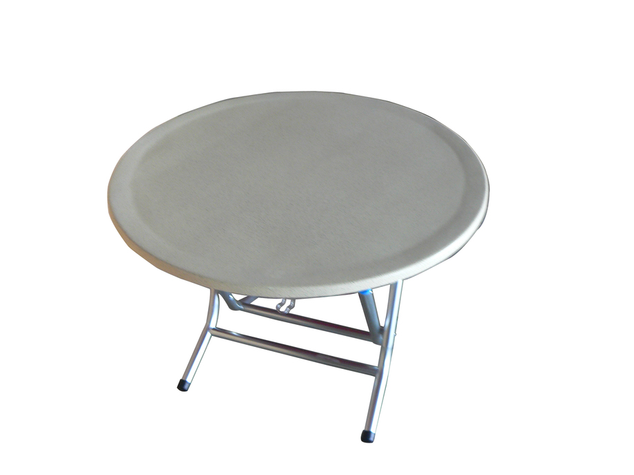 白石花圓型凸邊餐桌面