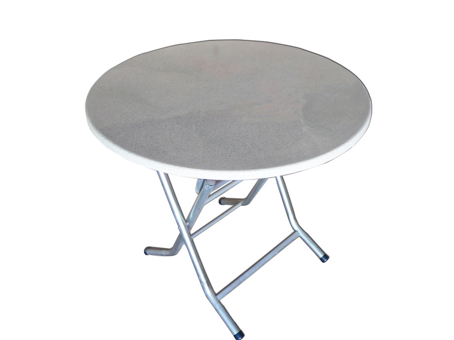 白石花圓型餐桌面