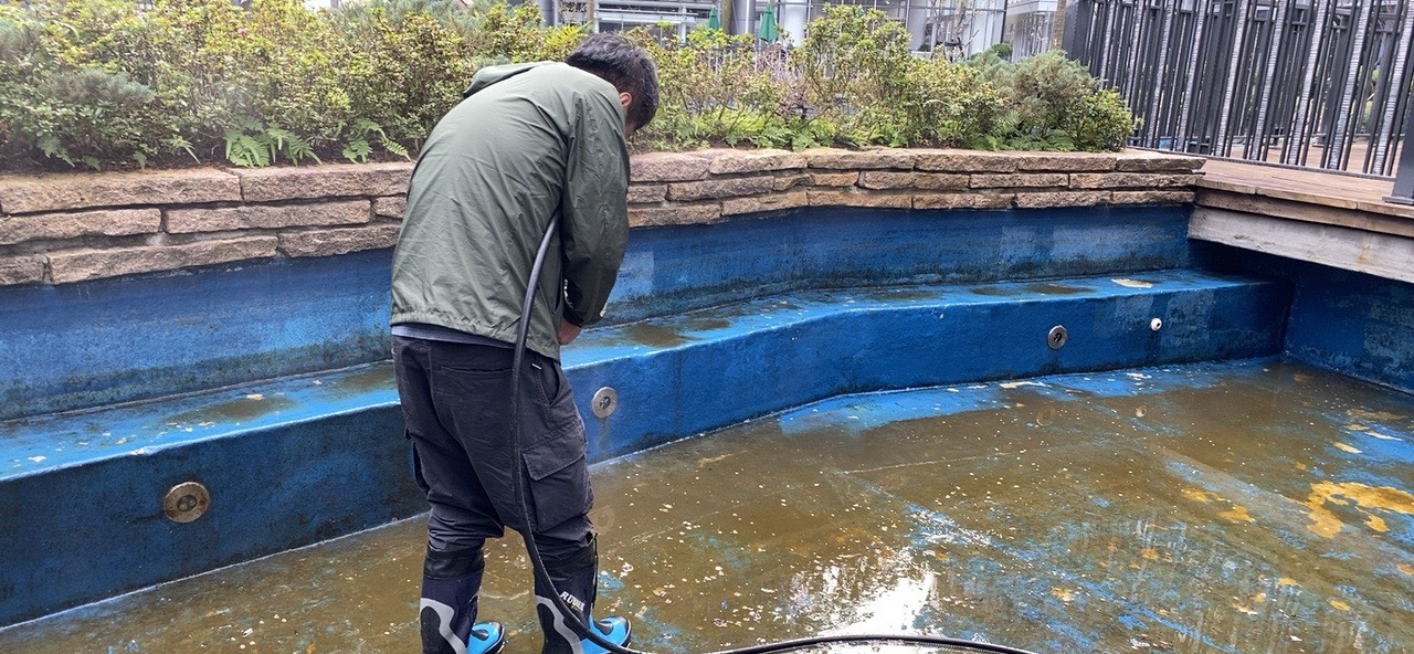 室外水池施作前