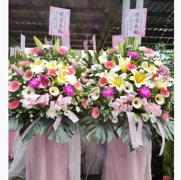 喪禮藝術花柱-台中蘭花花籃訂製