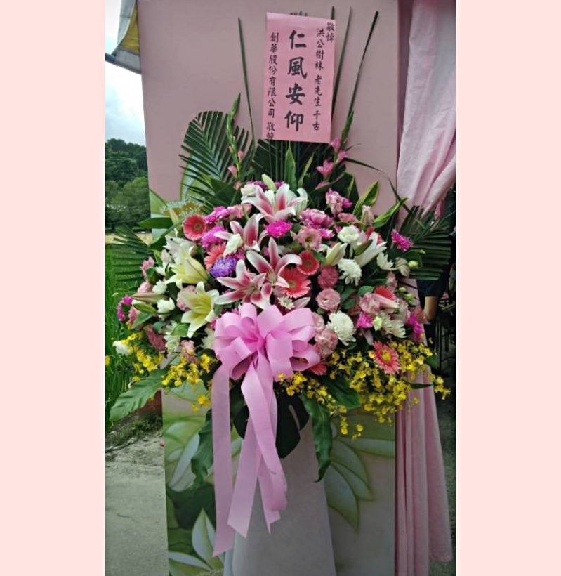 喪禮藝術花柱-台中蘭花花籃訂製