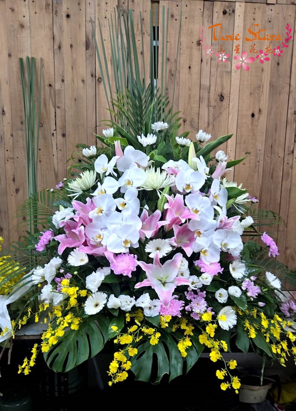 藝術花柱-台中蘭花花籃訂製