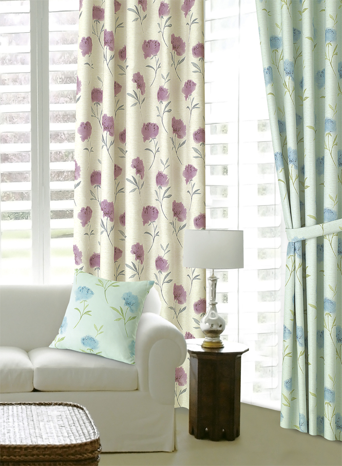 高雄對開印花窗簾