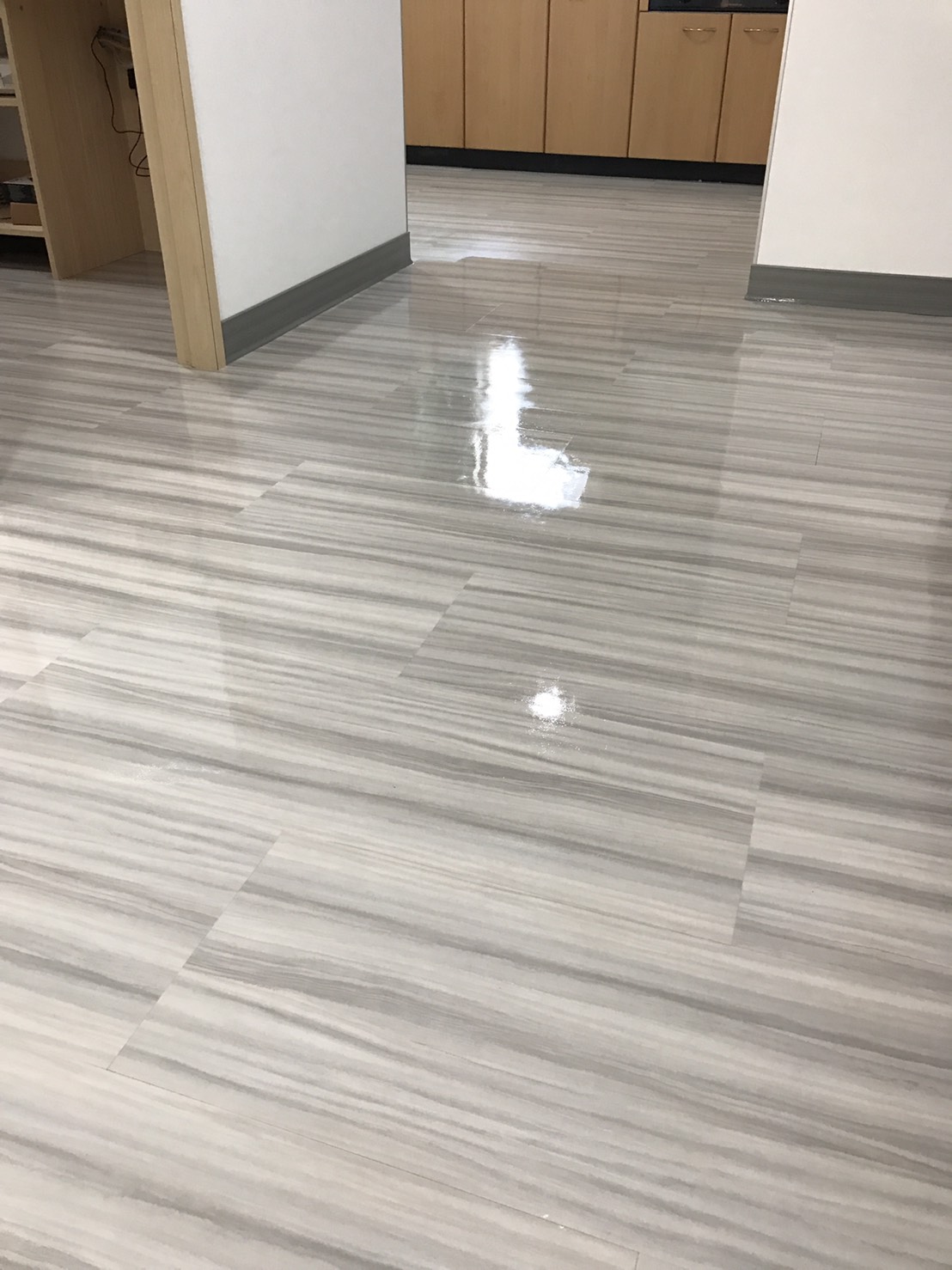 地板打蠟工程前後照