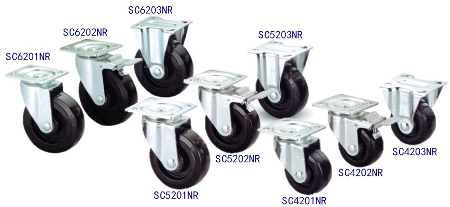 橡膠白鐵輪(輪寬2"/50mm)