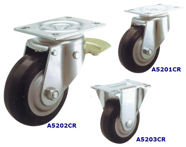 5"x2"彈性橡膠輪