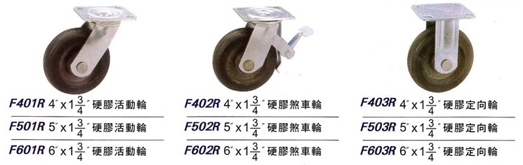 4"、5"、6"重型橡膠輪
